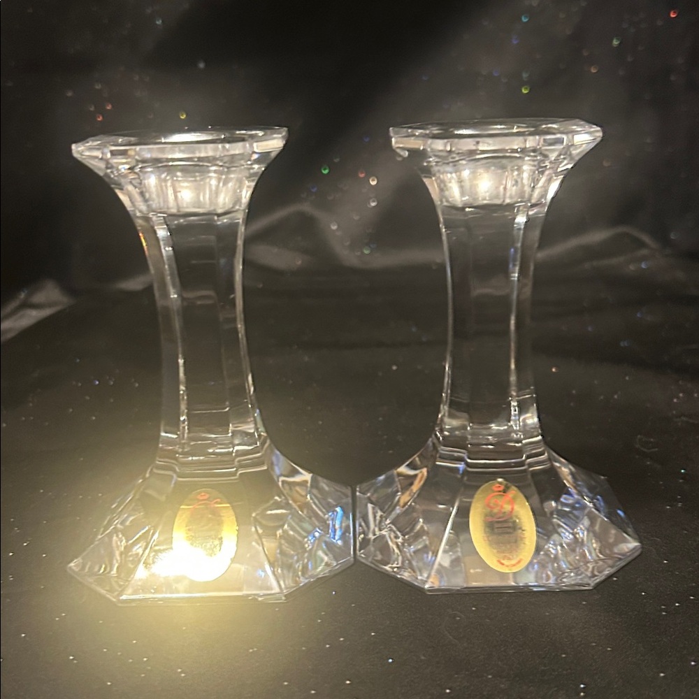 Dresden 24%+ Lead Crystal Hand Cut Candle Holders (LC)